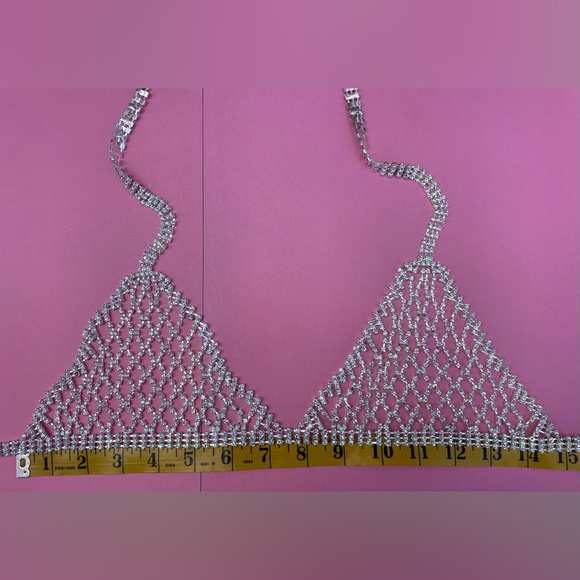 NWT Natasha Couture Rhinestone Bralette Adjustable Size - Picture 5 of 14